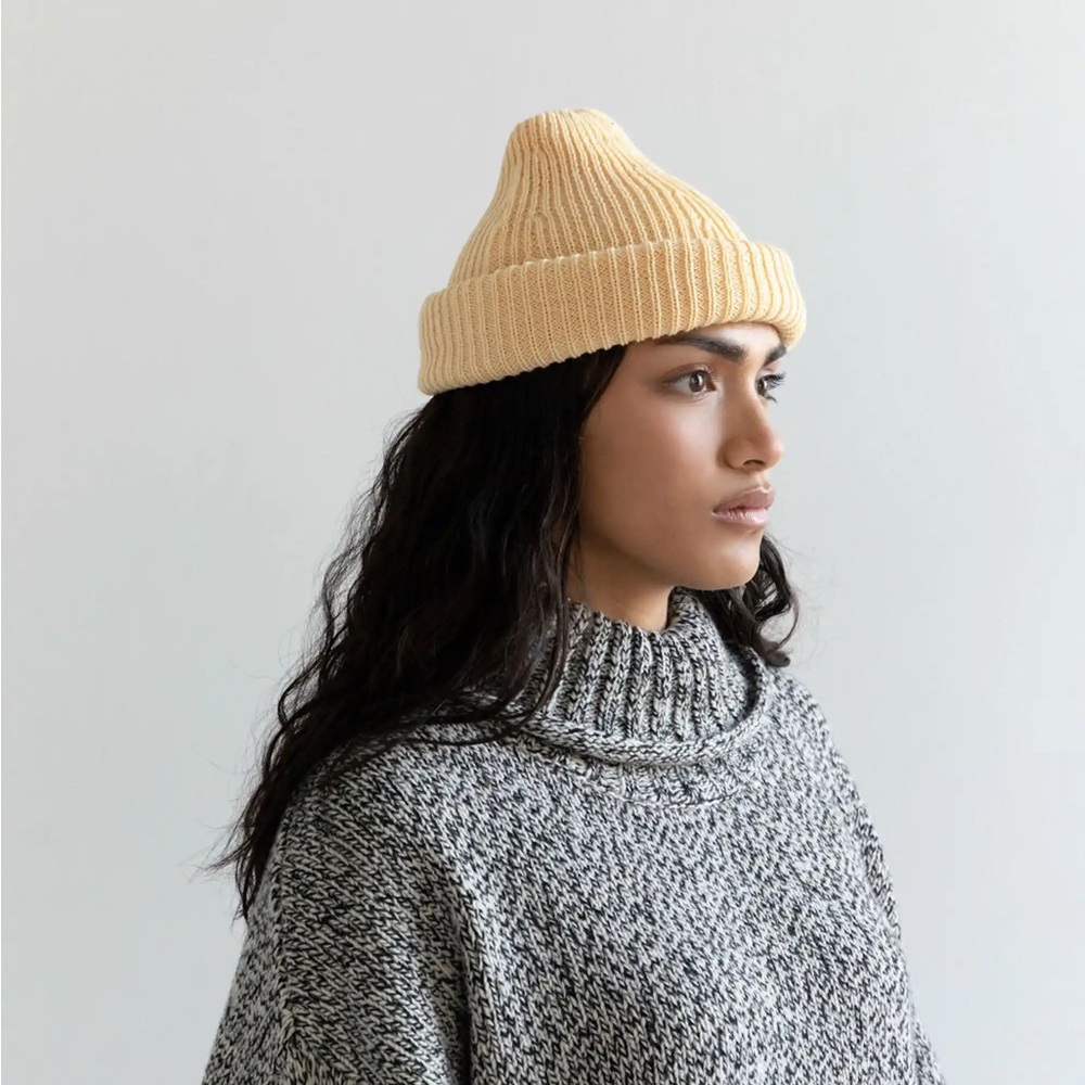 James Street Co - Adult Chunky Highland Wool Port Beanie - Butter